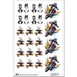 L’impression DTF UV consiste à imprimer vos visuels directement sur un film (Direct To Film) à l’aide d’une imprimante spécifique. Le DTF UV permet de marquer de nombreuses surfaces.
 Découpez vos motifs à l’aide d’un cutter ou de ciseaux. Appliquez... 